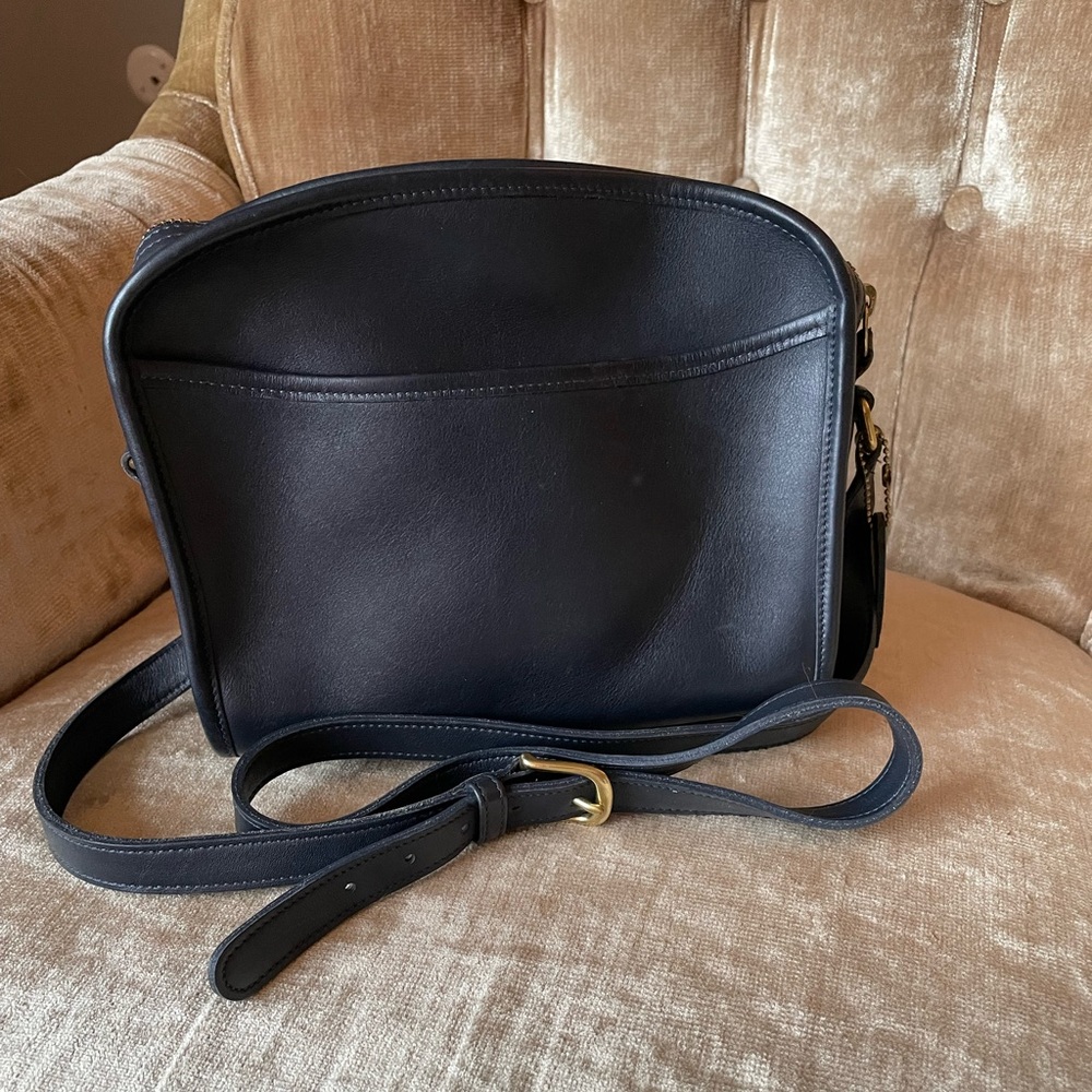 Vintage Coach Leather 9087 Metropolis Bag Navy